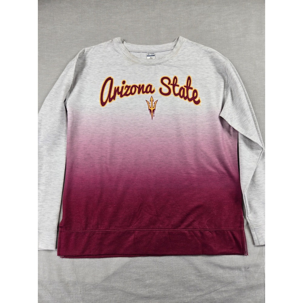 Liv Casual Arizona State Sun Devils Ombre Sweatshirt Gray Maroon Womens Medium